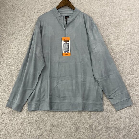NEW Kirkland Signature Men’s Camo Performance 1/4 Zip Pullover, Grey, Size XXL - Picture 1 of 7